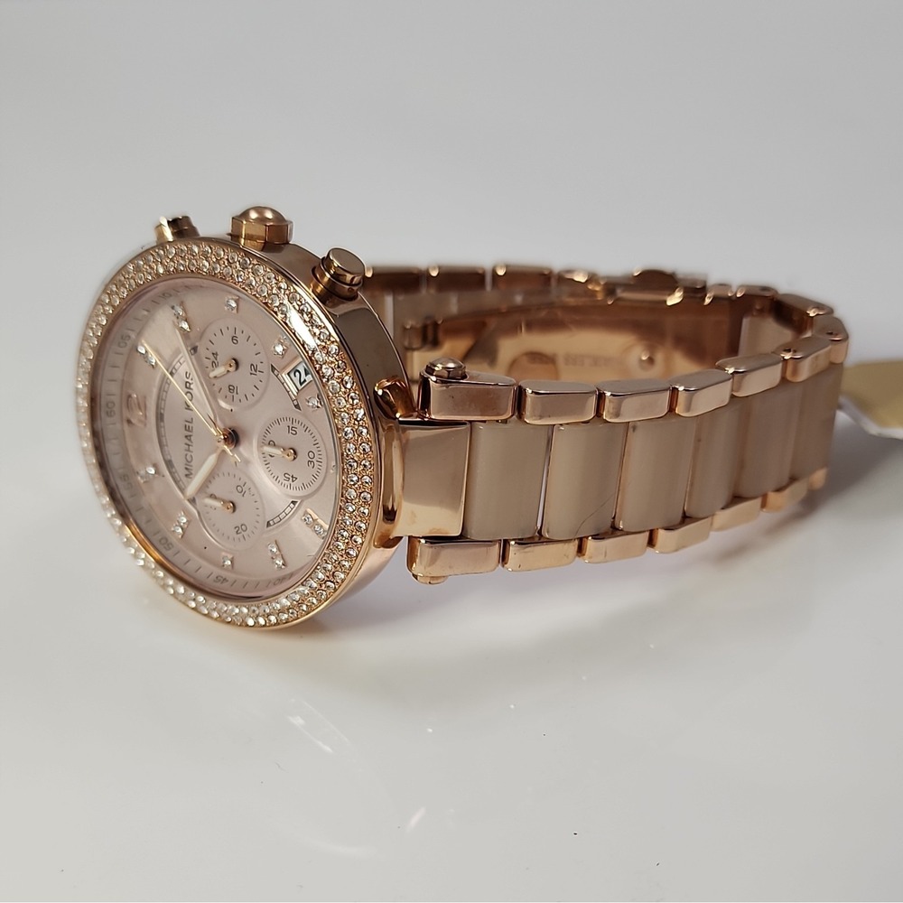 NEW 🏷$295 Michael Kors MK5896 Parker Blush🌹 Rose Gold-tone Ladies Watch - Picture 5 of 6